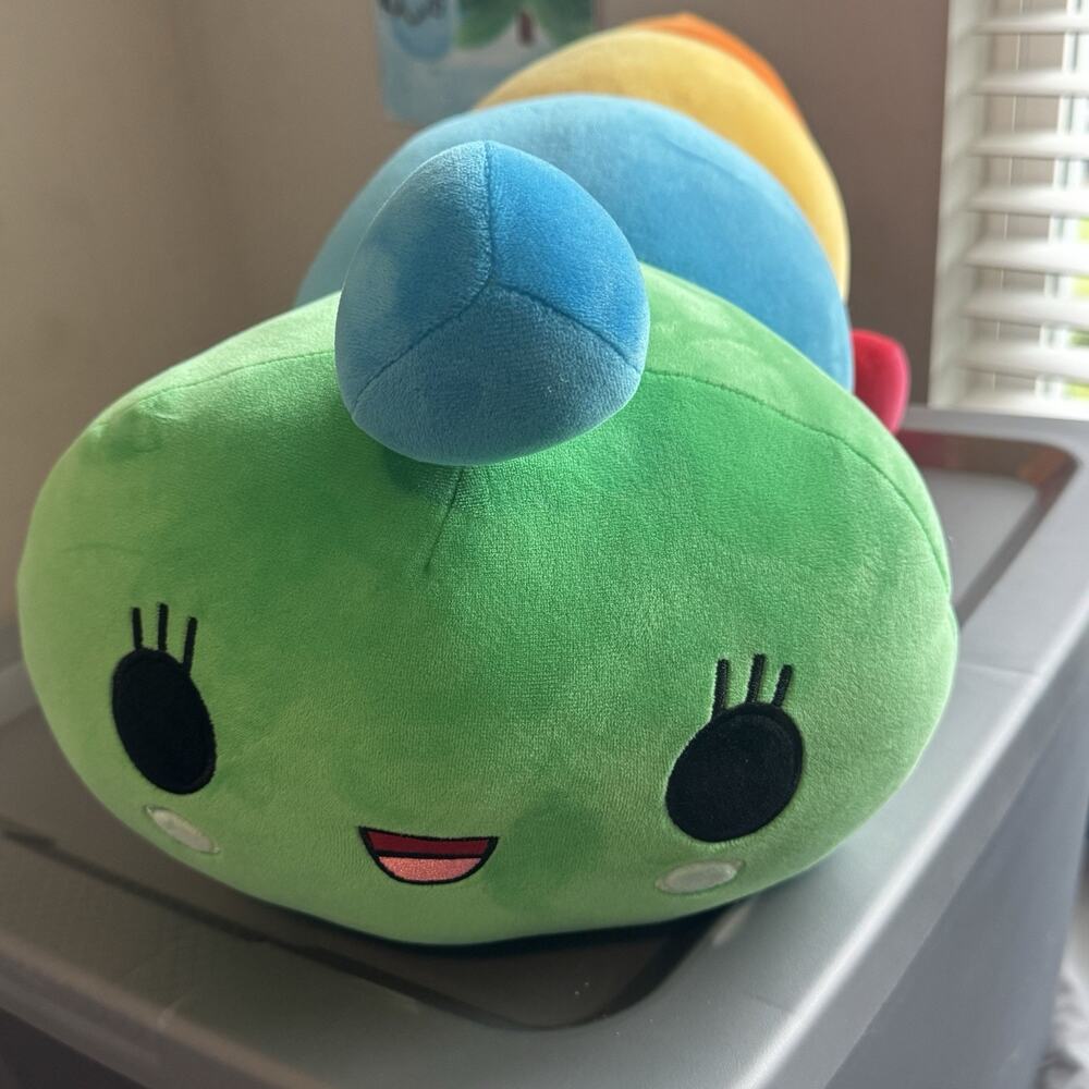 SOLDHappy World Rainbow Worm Caterpillar 25" Plush Pillow